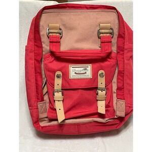 Doughnut Macaroon Backpack Red Tan Outdoor Adventure Laptop School Bag Large